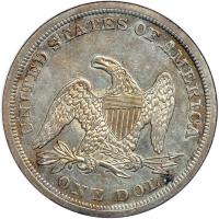 1844 Liberty Seated Dollar. ANACS AU53 - 2