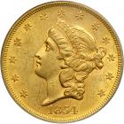 1854 $20 Liberty. Small date. PCGS MS61