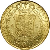 Colombia. 8 Escudos, 1795-NR JJ. NGC AU58 - 2