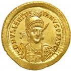 Valentinian III, AD 425-455. Gold Solidus (4.51 g) minted at Constantinople, AD 426. AU