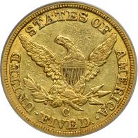 1844-C $5 Liberty. PCGS EF45 - 2