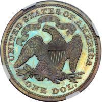 1870 Pattern Silver Dollar. Copper, plain edge. NGC PF65 - 2