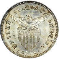 Philippines. 20 Centavos, 1916-S. ANACS MS62 - 2