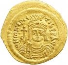 Maurice Tiberius, 582-602. Gold Solidus (4.35 g) minted at Constantinople. VF