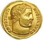 Constantine I, the Great, AD 307-337. Gold Aureus (5.13 g) minted as Filius Augustorum (AD 308-309) at Thessalonica. EF