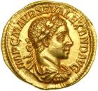 Severus Alexander, AD 222-235. Gold Aureus (6.01 g) minted at Rome, c. AD 223. MS