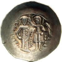 Isaac II, Angelus, 1185-1195. Electrum Aspron Trachy (3.63 g) minted at Constantinople. VF - 2