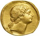 Constantine II as Caesar, struck under Constantine I, AD 307-337. Gold Solidus (4.46 g) minted at Thessalonica, AD 326. EF