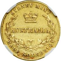 Australia. &frac12; Sovereign, 1859 (Sydney). NGC AU - 2