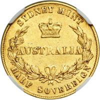 Australia. &frac12; Sovereign, 1866 (Sydney). NGC EF45 - 2