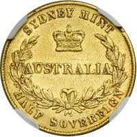 Australia. &frac12; Sovereign, 1862 (Sydney). NGC EF45 - 2