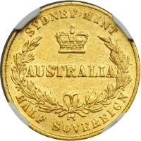 Australia. &frac12; Sovereign, 1864 (Sydney). NGC AU50 - 2