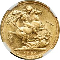 Australia. Sovereign, 1890-S. PCGS AU58 - 2