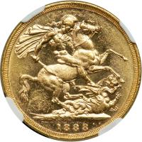 Australia. Sovereign, 1888-M. NGC MS61 - 2