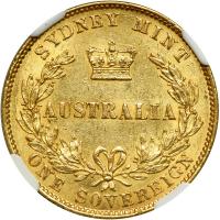 Australia. Sovereign, 1865 (Sydney). NGC AU58 - 2