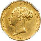 Australia. &frac12; Sovereign, 1871-S. NGC AU