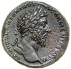 Marcus Aurelius, AD 161-180. AE Sestertius minted at Rome, Dec. AD 163-Dec. AD 164. EF