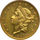 1861 $20 Liberty. NGC AU58