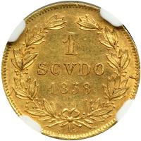 Italian States - Papal/Roman States. Scudo, 1858-R. NGC AU58 - 2