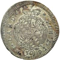 German States - Bavaria. 30 Kreuzer, 1693-C+Z. EF - 2
