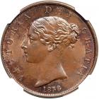 Great Britain. &frac12; Penny, 1858. NGC MS64