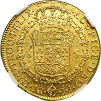 Colombia. 8 Escudos, 1798-NR JJ. NGC AU55 - 2
