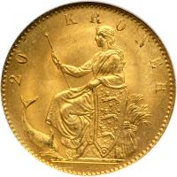 Denmark. 20 Kroner, 1873-HC CS. NGC MS65 - 2