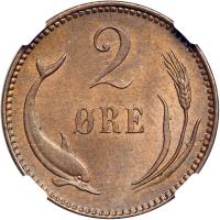 Denmark. 2 Ore, 1892-CS. NGC MS65 - 2