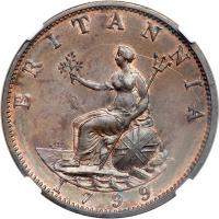Great Britain. &frac12; Penny, 1799. NGC MS65 - 2