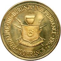 Burundi. Proof Set: 100, 50, 25 and 10 Francs, 1962. PF - 2