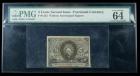 1863, 5¢ Fractional Currency. Second Issue, without surcharges. PMG Choice Uncirculated 64EPQ