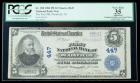 1902, $5 National Bank Note. The First NB, Plainfield, NJ. Ch. #447. PCGS Very Fine 35 Apparent