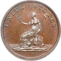 1783 Washington token. Copper restrike, engrailed edge. PCGS PF67 - 2