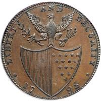 1795 Washington "Liberty and Security" Penny. "ASYLUM" edge. PCGS MS64 - 2