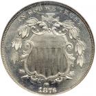 1876 Shield Nickel. NGC MS65