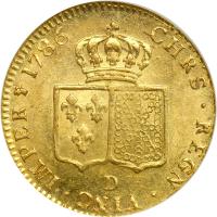 France. 2 Louis d'or, 1786-D (Lyon). NGC MS62 - 2
