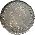 1806 Draped Bust Half Dollar. Pointed 6, stem through claw. NGC AU58