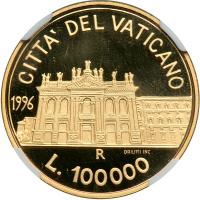 Italian States - Papal/Roman States. 100,000 Lire, 1996. NGC PF68 - 2