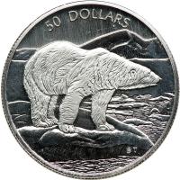 Canada. Platinum Polar Bear Set: 50, 20, 10, 5 and 1 Dollar, 1999. UNC - 2