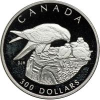 Canada. Platinum Peregrine Falcon Set: 300, 150, 75 and 30 Dollars, 1996. PF - 2