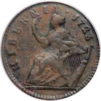 1723 Wood's Hibernia Halfpenny Martin 4.16-Gc.3 Rarity-2 PCGS graded XF40 - 2