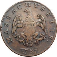 1787 Massachusetts Cent Ryder 6-G Rarity-4 VF25 - 2