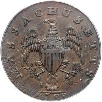 1788 Massachusetts Cent Ryder 3-A Rarity-4 PCGS graded AU55 - 2