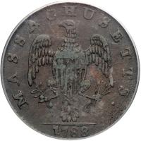 1788 Massachusetts Cent Ryder 8-C Rarity-3+ PCGS graded XF40 - 2