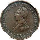 1783 Washington & Independence with Small Military Bust Breen-1201 NGC graded VF Details, repaired
