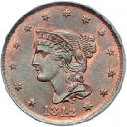 1842 N-3 R3 Large Date PCGS graded MS65 Red & Brown, CAC Approved