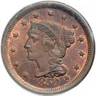 1854 N-20 R3 Stray 1 Punched Into Dentils PCGS graded MS64 Red & Brown