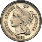 1881 Nickel Three Cents. PCGS PF65