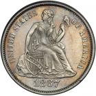 1867 Liberty Seated Dime. PCGS PF62