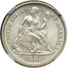 1886 Liberty Seated Dime. NGC MS64